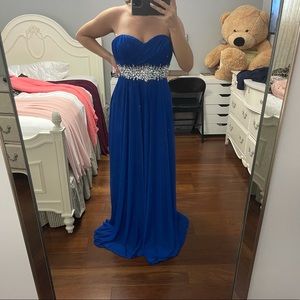 NWT Royal Blue Formal Strapless Dress
